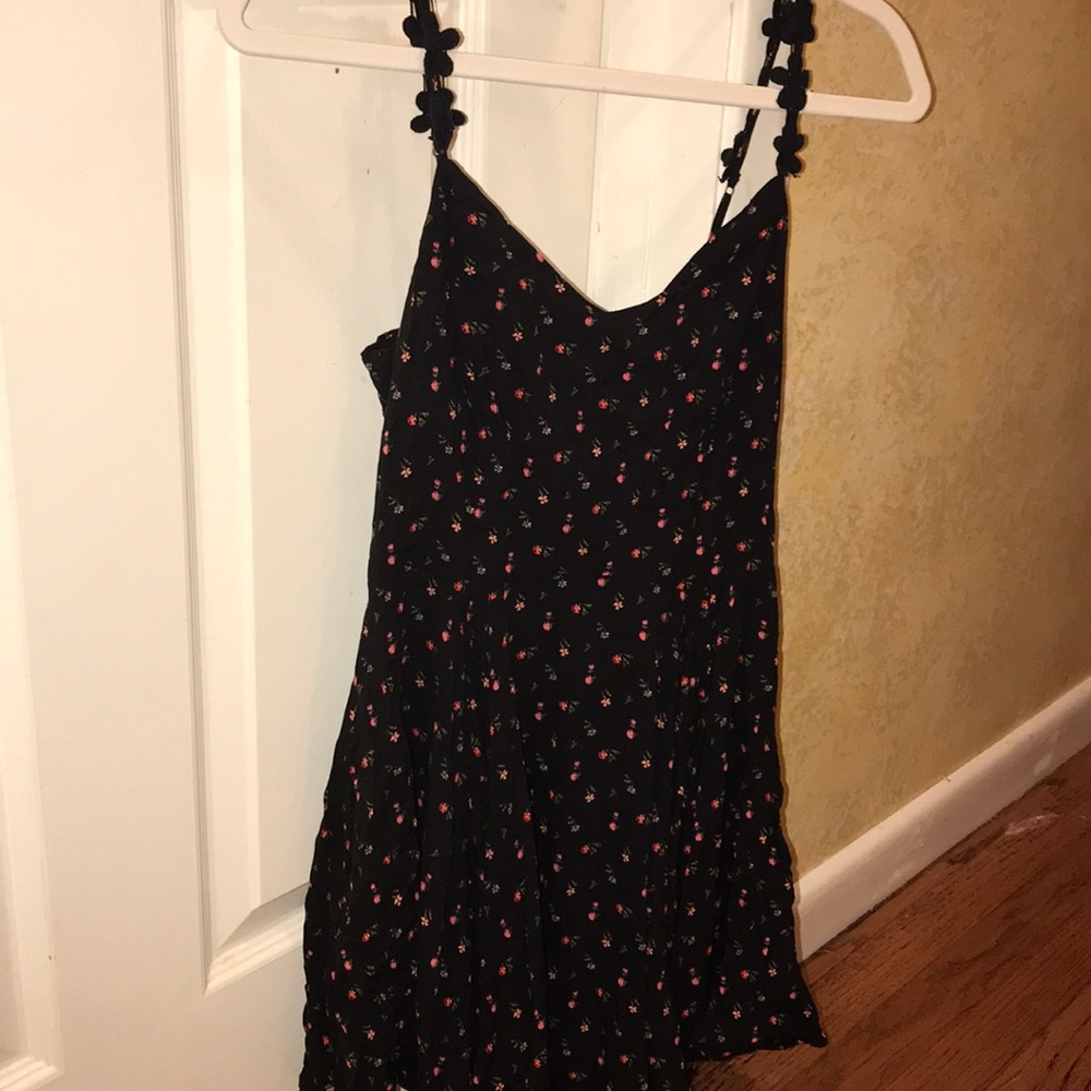 Black floral sun dress